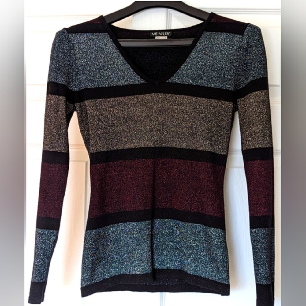 Venus metallic long sleeve sweater